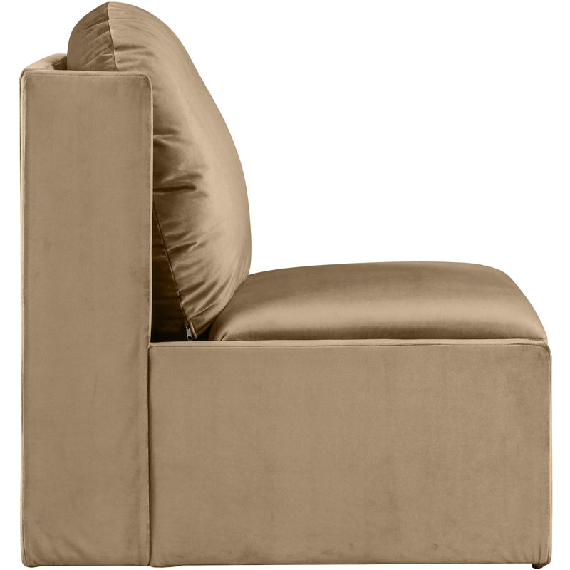 Meridian Sigma Beige Velvet Accent Chair IMAGE 4