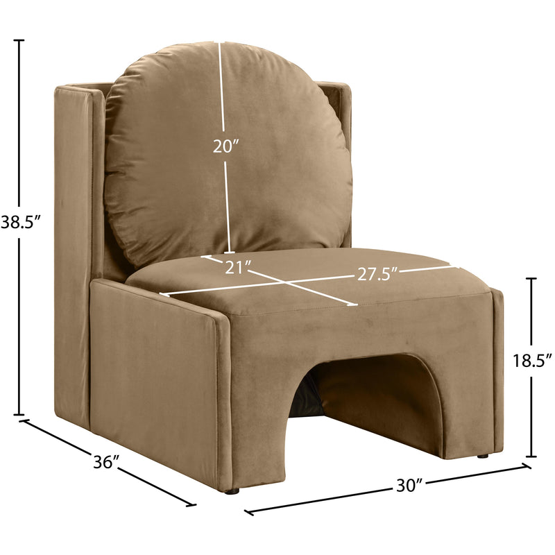Meridian Sigma Beige Velvet Accent Chair IMAGE 8