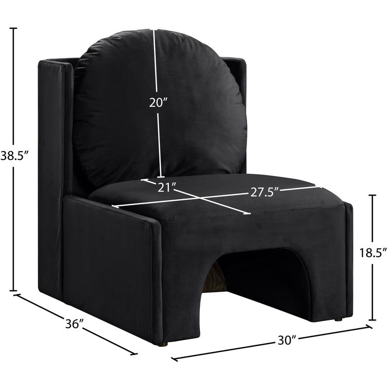 Meridian Sigma Black Velvet Accent Chair IMAGE 8