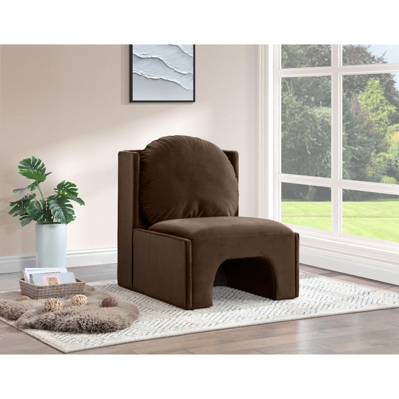 Meridian Sigma Brown Velvet Accent Chair IMAGE 2