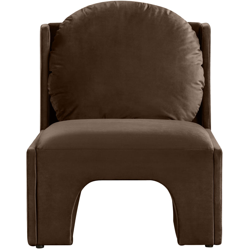 Meridian Sigma Brown Velvet Accent Chair IMAGE 3