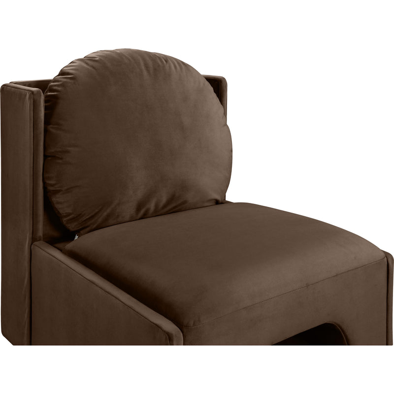 Meridian Sigma Brown Velvet Accent Chair IMAGE 7