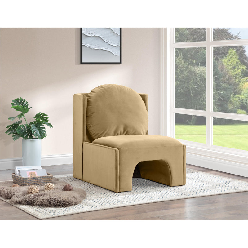 Meridian Sigma Camel Velvet Accent Chair IMAGE 2