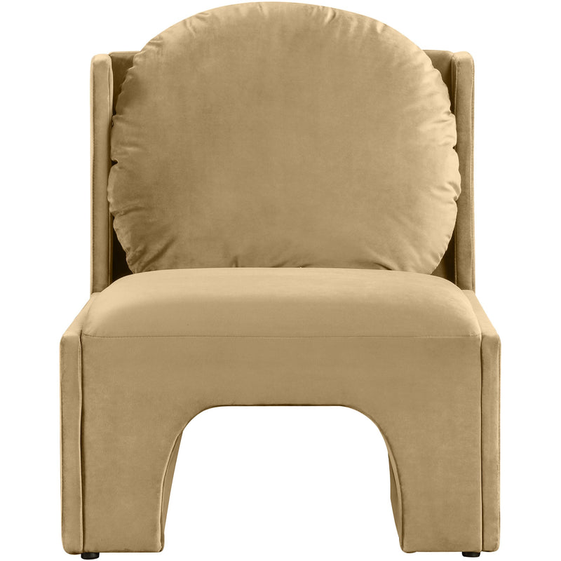 Meridian Sigma Camel Velvet Accent Chair IMAGE 3