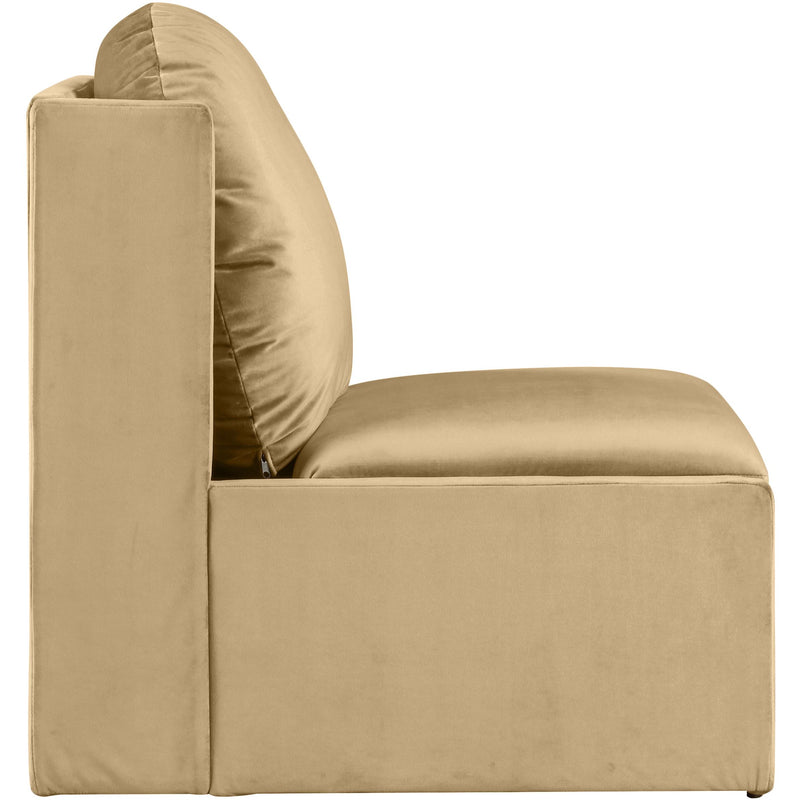 Meridian Sigma Camel Velvet Accent Chair IMAGE 4