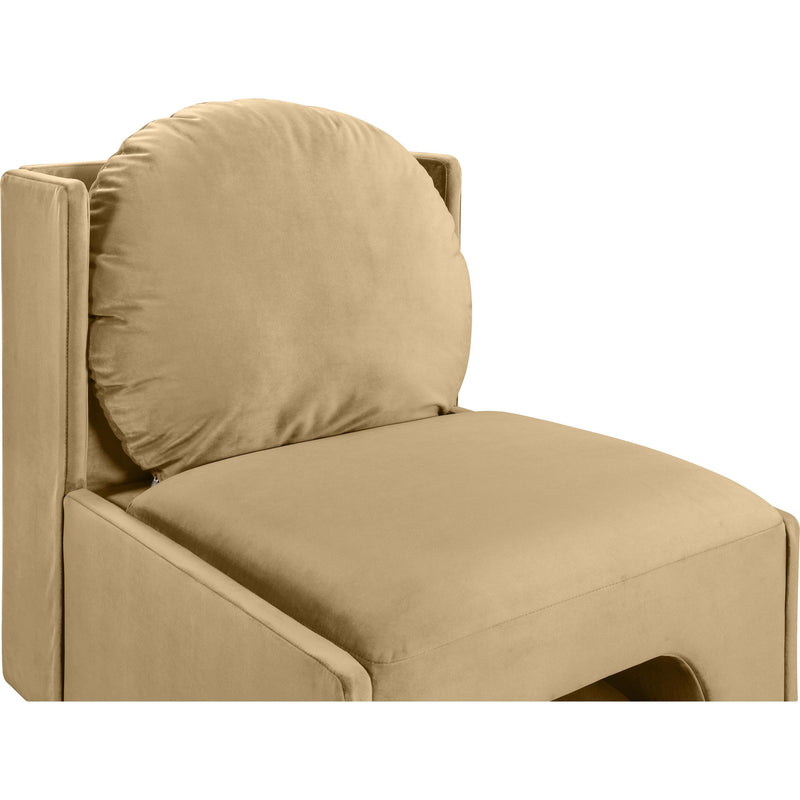 Meridian Sigma Camel Velvet Accent Chair IMAGE 7