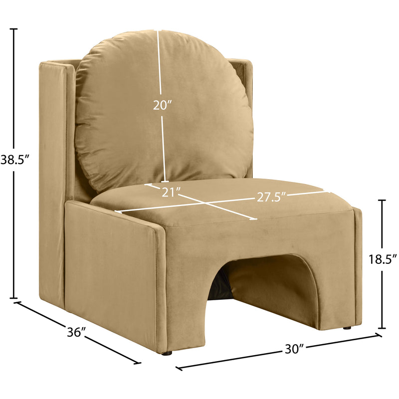 Meridian Sigma Camel Velvet Accent Chair IMAGE 8