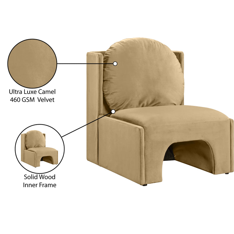 Meridian Sigma Camel Velvet Accent Chair IMAGE 9