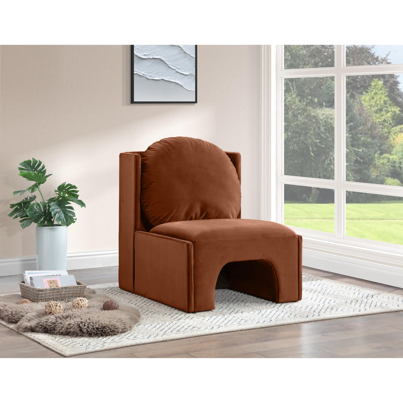 Meridian Sigma Cognac Velvet Accent Chair IMAGE 2