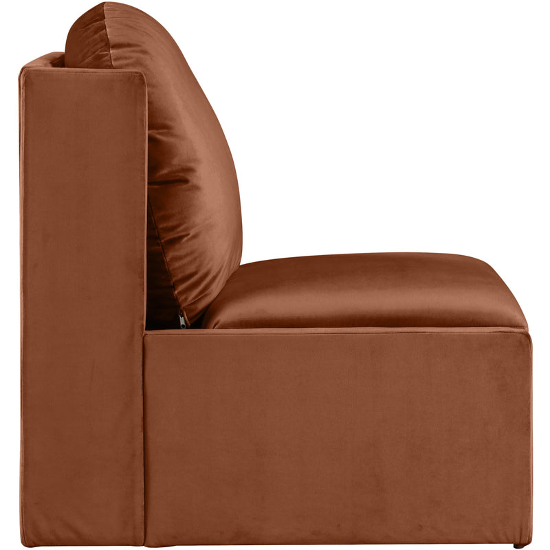 Meridian Sigma Cognac Velvet Accent Chair IMAGE 4
