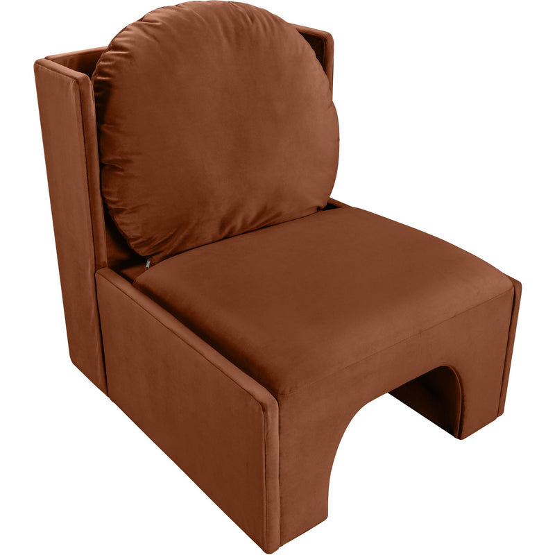 Meridian Sigma Cognac Velvet Accent Chair IMAGE 6