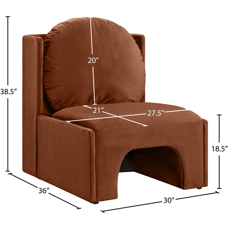 Meridian Sigma Cognac Velvet Accent Chair IMAGE 8