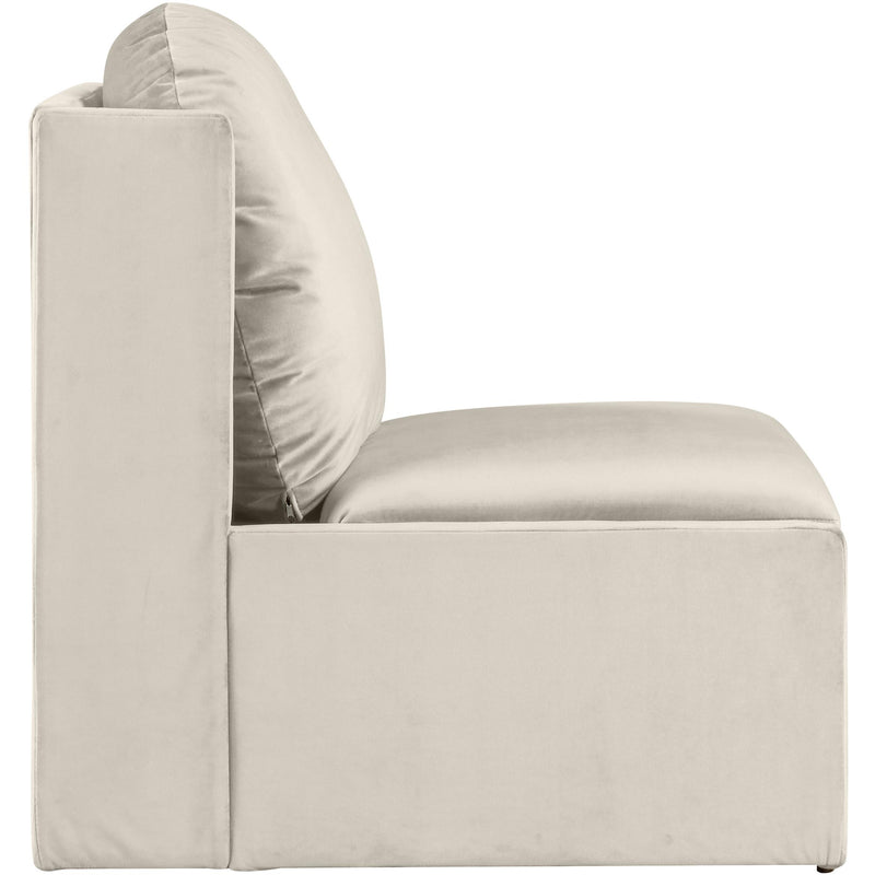Meridian Sigma Cream Velvet Accent Chair IMAGE 4