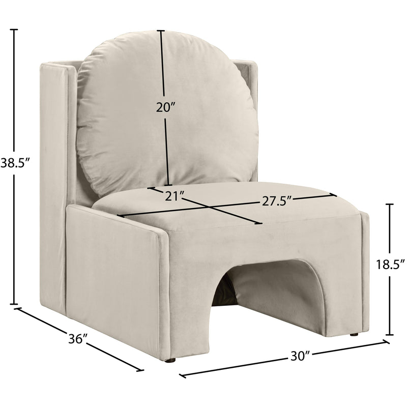 Meridian Sigma Cream Velvet Accent Chair IMAGE 8