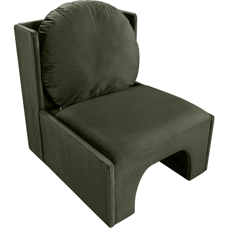 Meridian Sigma Green Velvet Accent Chair IMAGE 6