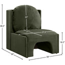 Meridian Sigma Green Velvet Accent Chair IMAGE 8