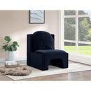 Meridian Sigma Navy Velvet Accent Chair IMAGE 2