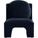 Meridian Sigma Navy Velvet Accent Chair IMAGE 3