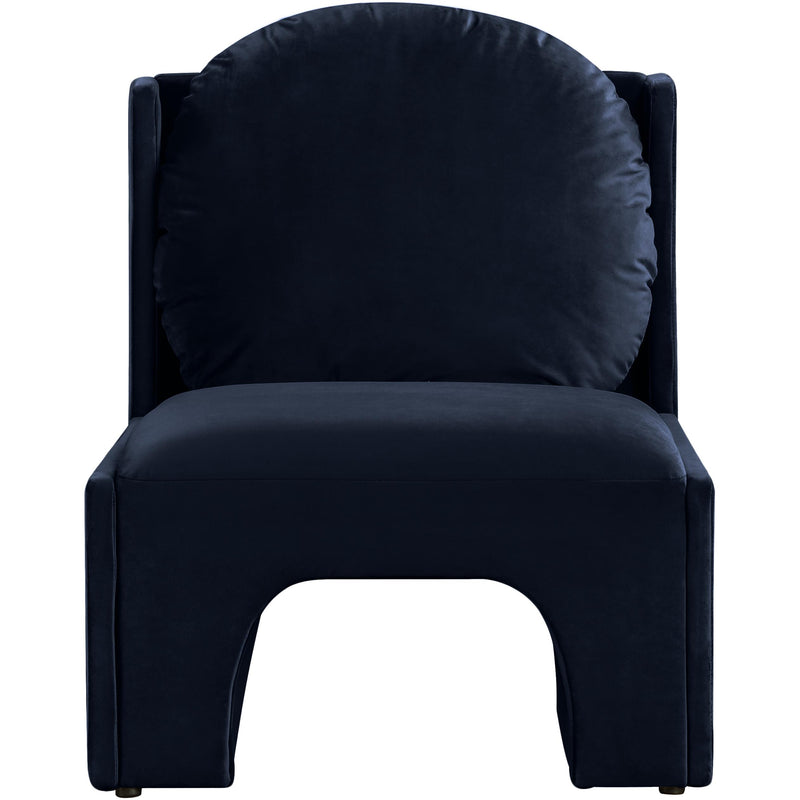Meridian Sigma Navy Velvet Accent Chair IMAGE 3