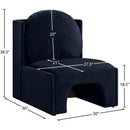 Meridian Sigma Navy Velvet Accent Chair IMAGE 8