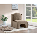 Meridian Sigma Taupe Velvet Accent Chair IMAGE 2