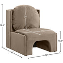 Meridian Sigma Taupe Velvet Accent Chair IMAGE 8