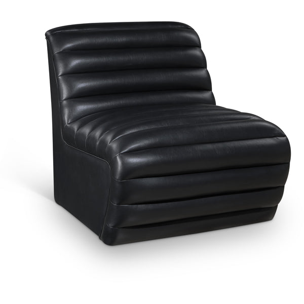 Meridian Vega Black Vegan Leather Accent Chair IMAGE 1
