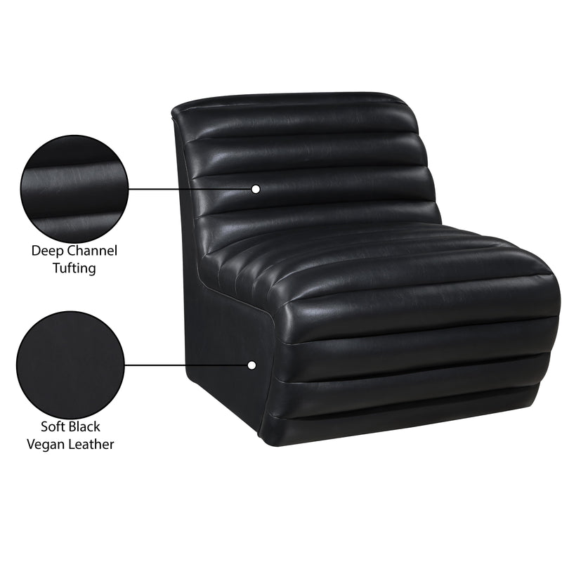 Meridian Vega Black Vegan Leather Accent Chair IMAGE 9