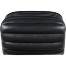 Meridian Vega Black Vegan Leather Ottoman IMAGE 3