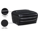 Meridian Vega Black Vegan Leather Ottoman IMAGE 7
