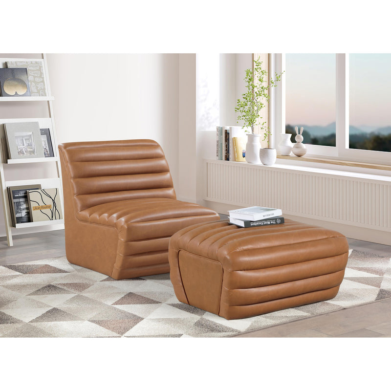 Meridian Vega Cognac Vegan Leather Accent Chair IMAGE 10