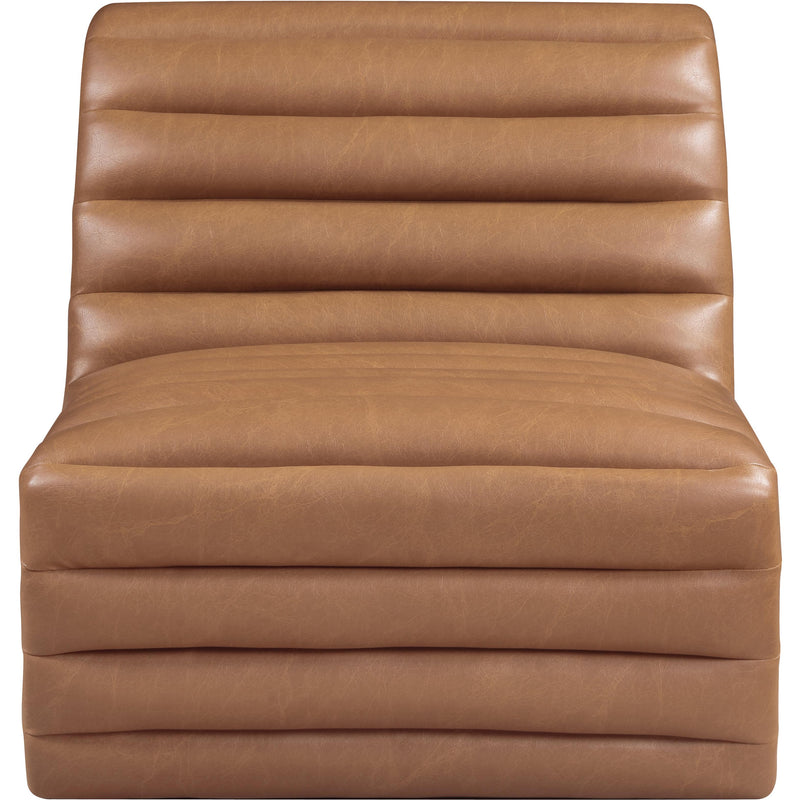 Meridian Vega Cognac Vegan Leather Accent Chair IMAGE 3