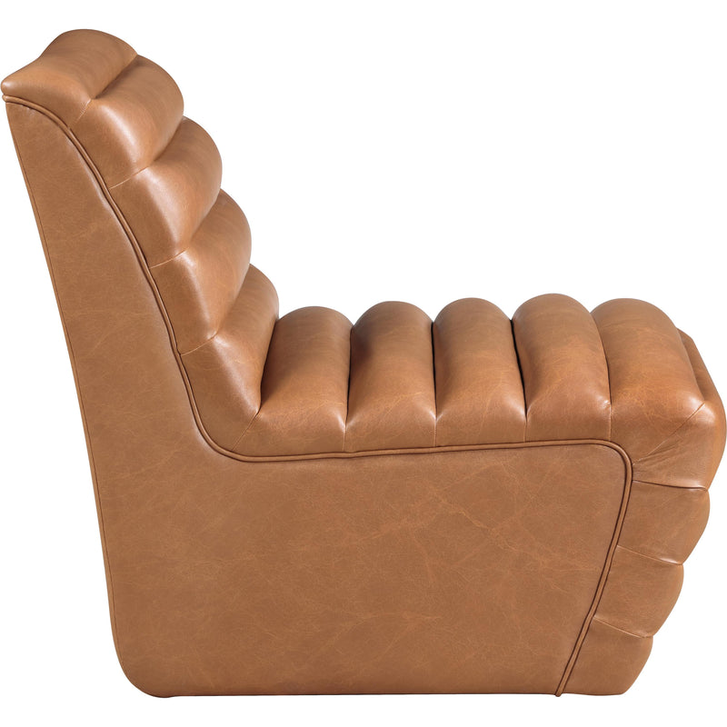 Meridian Vega Cognac Vegan Leather Accent Chair IMAGE 4