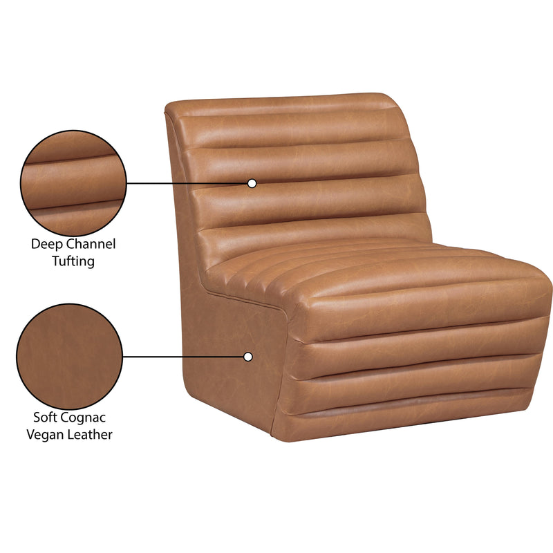 Meridian Vega Cognac Vegan Leather Accent Chair IMAGE 9