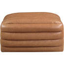 Meridian Vega Cognac Vegan Leather Ottoman IMAGE 3