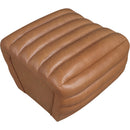 Meridian Vega Cognac Vegan Leather Ottoman IMAGE 5