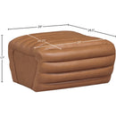 Meridian Vega Cognac Vegan Leather Ottoman IMAGE 6