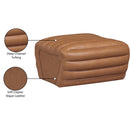 Meridian Vega Cognac Vegan Leather Ottoman IMAGE 7