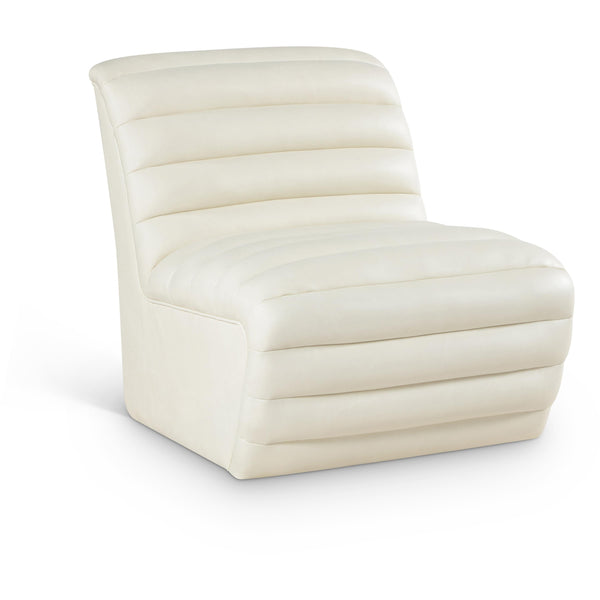Meridian Vega Cream Vegan Leather Accent Chair IMAGE 1