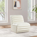 Meridian Vega Cream Vegan Leather Accent Chair IMAGE 2