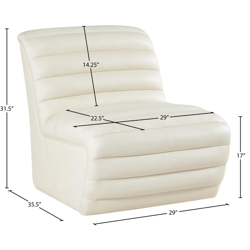 Meridian Vega Cream Vegan Leather Accent Chair IMAGE 8
