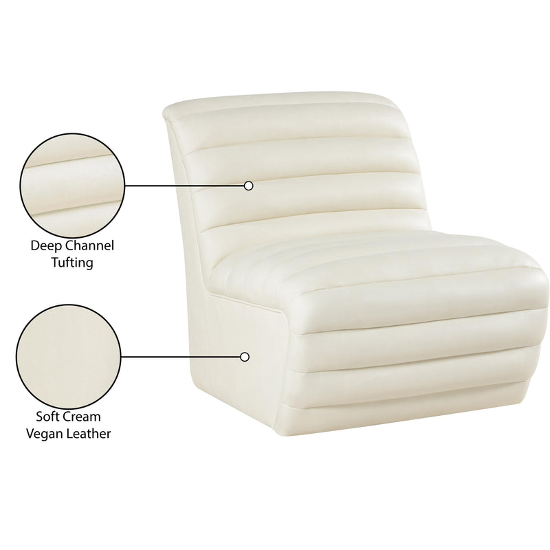 Meridian Vega Cream Vegan Leather Accent Chair IMAGE 9