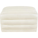 Meridian Vega Cream Vegan Leather Ottoman IMAGE 3