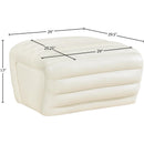 Meridian Vega Cream Vegan Leather Ottoman IMAGE 6