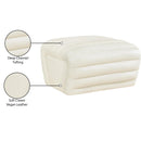 Meridian Vega Cream Vegan Leather Ottoman IMAGE 7