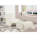 Meridian Vega Cream Vegan Leather Ottoman IMAGE 8