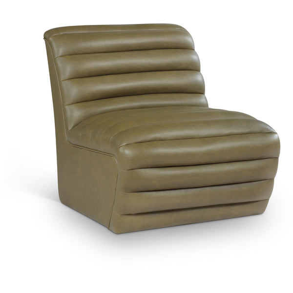 Meridian Vega Olive Vegan Leather Accent Chair IMAGE 1
