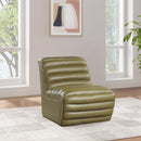 Meridian Vega Olive Vegan Leather Accent Chair IMAGE 2
