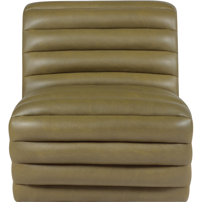 Meridian Vega Olive Vegan Leather Accent Chair IMAGE 3