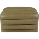 Meridian Vega Olive Vegan Leather Ottoman IMAGE 3